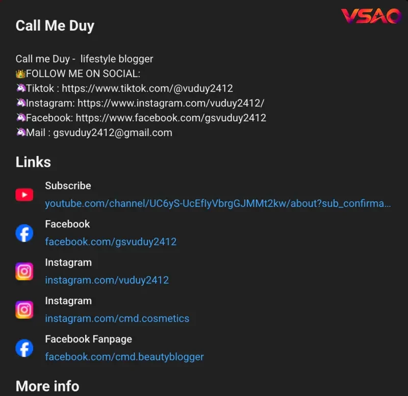 Các kênh chính thức của Call Me Duy