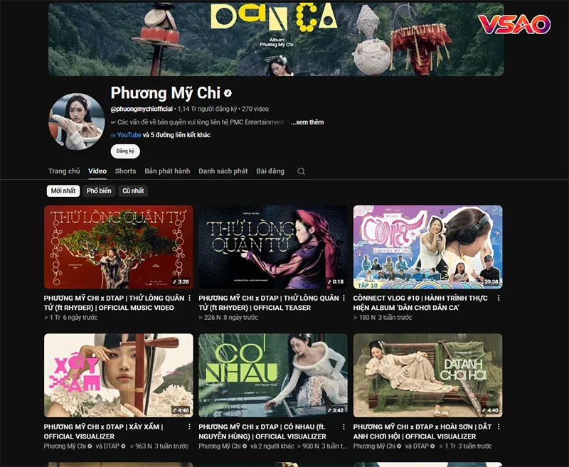 Kênh youtube của Phương Mỹ Chi