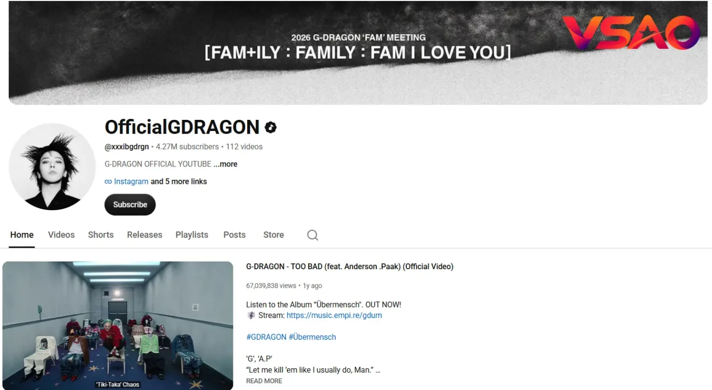 Kênh YouTube G-DRAGON