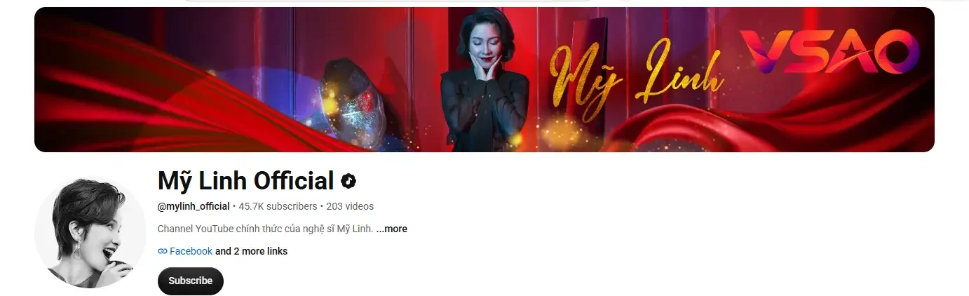 YouTube Ca sĩ Mỹ Linh