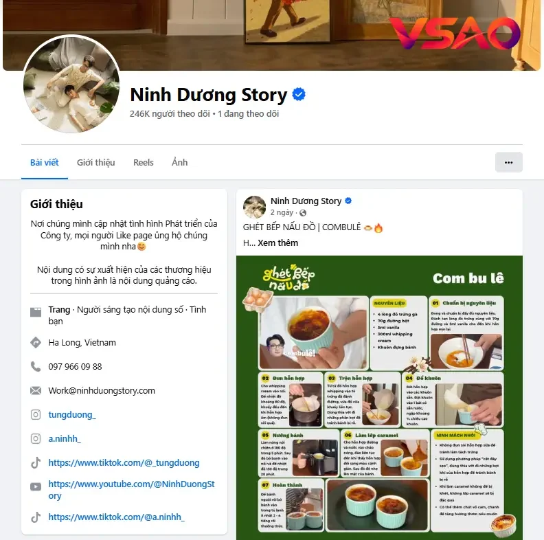 Fanpage mang tên Ninh Dương Story