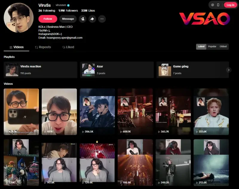 Tài khoản TikTok ViruSs (@virussvn)