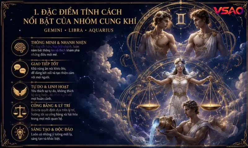Đặc điểm tính cách nổi bật của nhóm cung Khí
