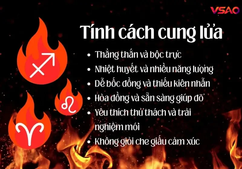 Đặc điểm tính cách nổi bật của nhóm cung Lửa