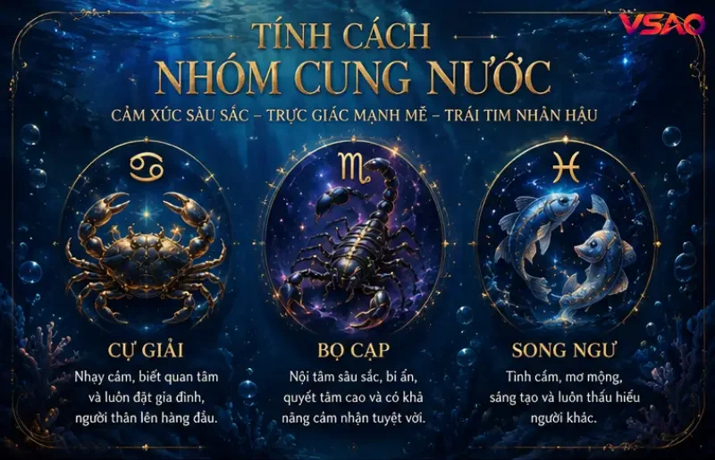 Đặc điểm chung của nhóm cung Nước