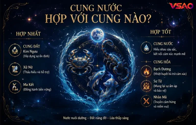 Cung Nước hợp với cung nào nhất?