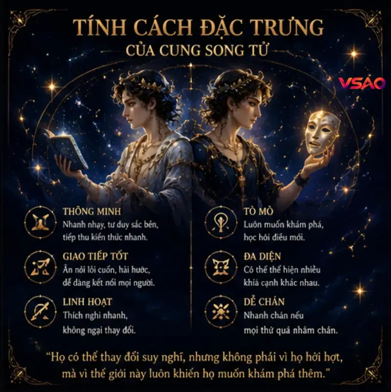 Tính cách đặc trưng của cung Song Tử