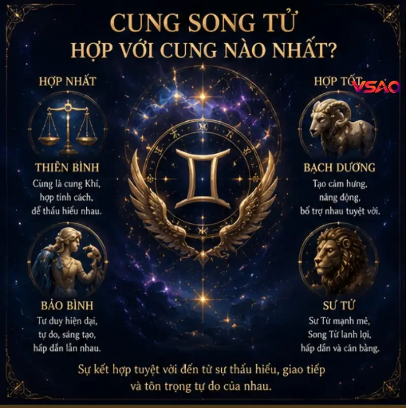 Cung Song Tử hợp với cung nào nhất?