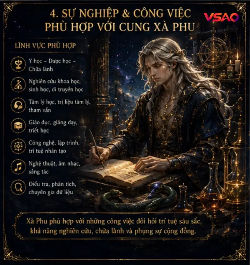 Sự nghiệp và công việc phù hợp với cung Xà Phu