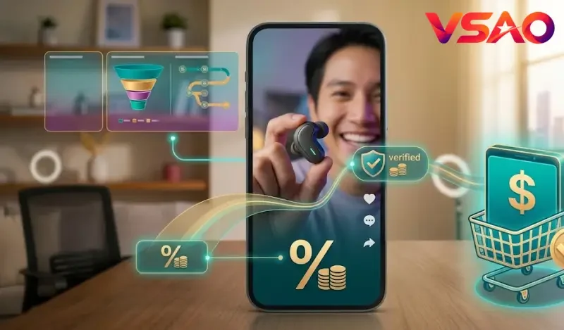 Giao diện điện thoại hiển thị tính năng gắn link sản phẩm tinh tế trong một video ngắn review chân thực.