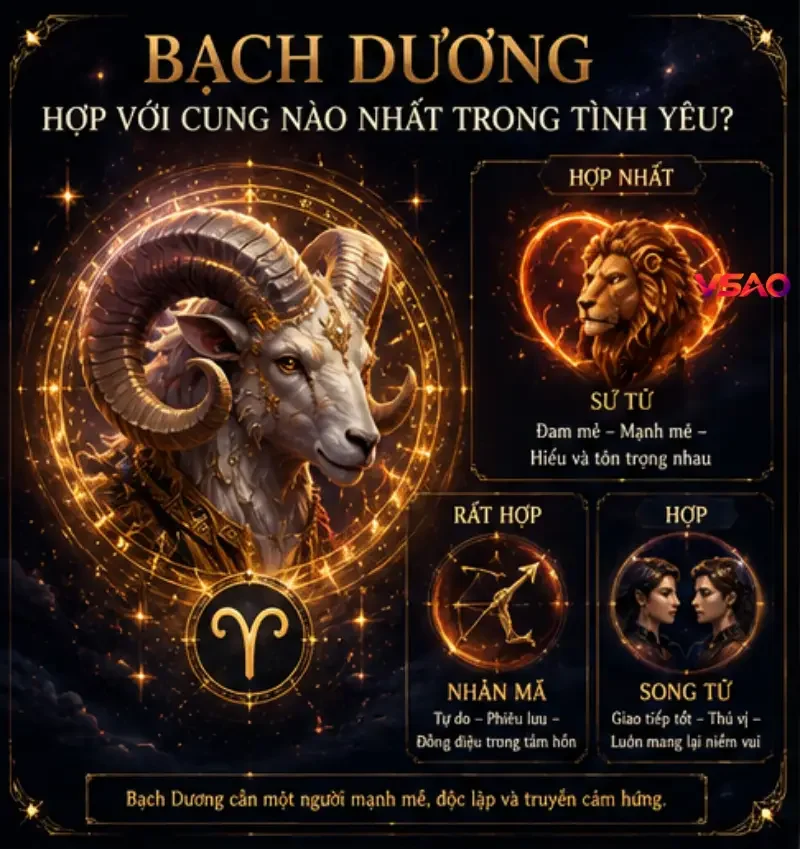 Bạch Dương hợp với cung nào nhất trong tình yêu?