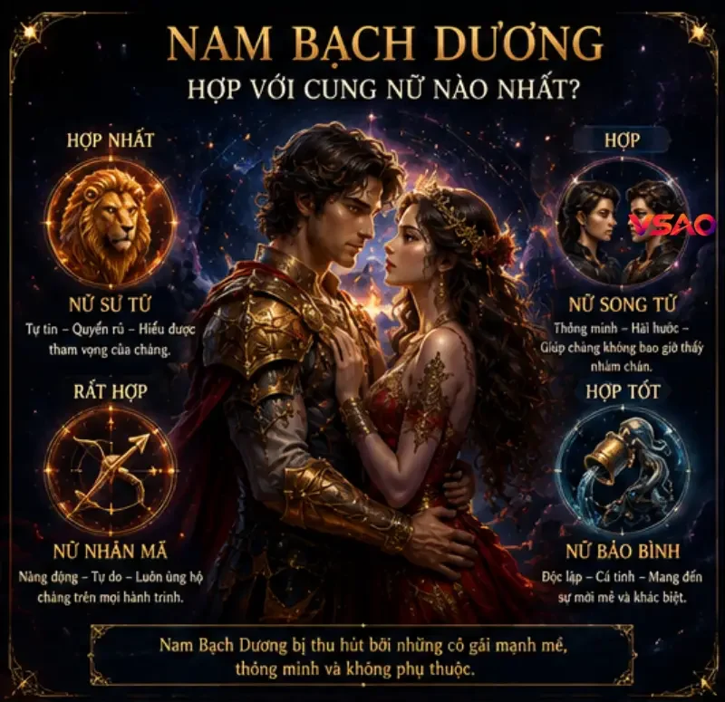 Nam Bạch Dương hợp với cung nữ nào nhất?