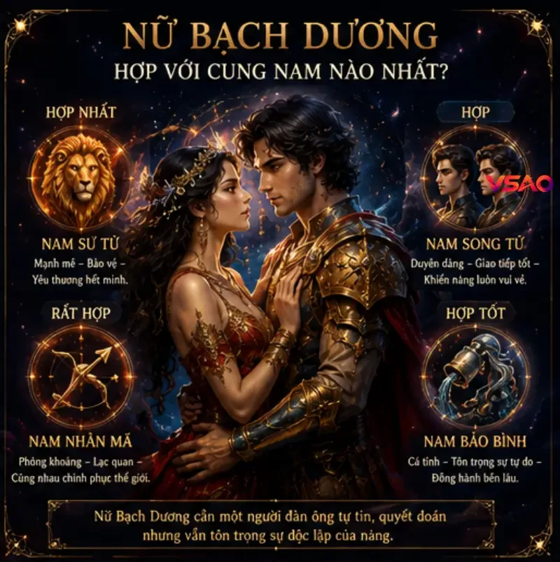 Nữ Bạch Dương hợp với cung nam nào nhất?