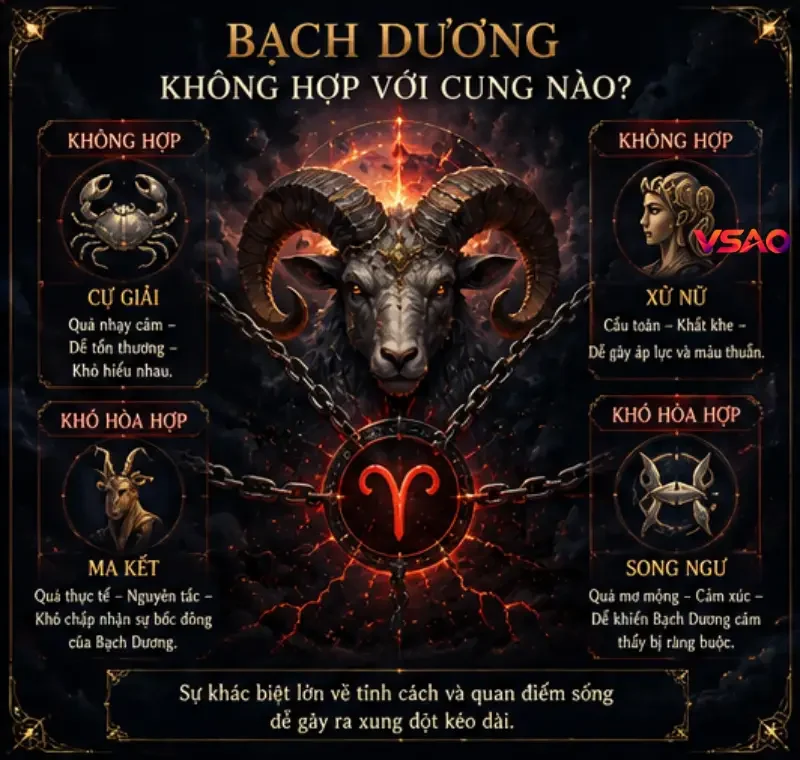 Bạch Dương không hợp với cung nào?